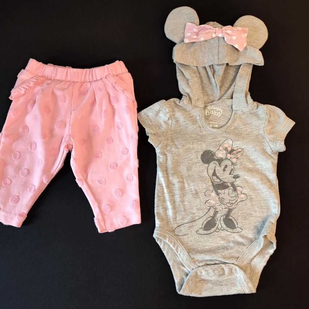 Disney Baby Minnie Mouse Hooded Outfit Set